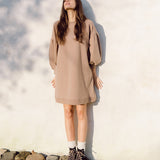 Abigail Organic Cotton Dress In Mocha
