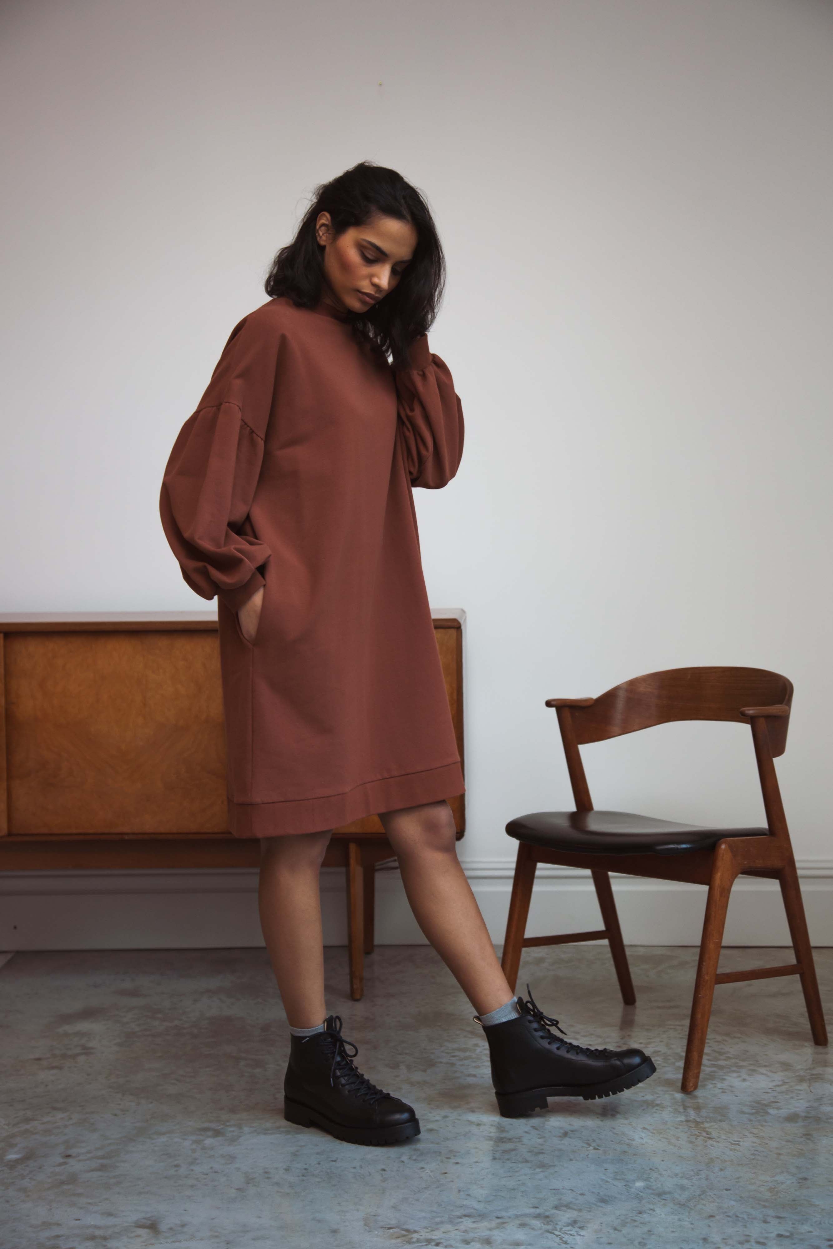 Abigail Organic Cotton Dress In Tortoiseshell