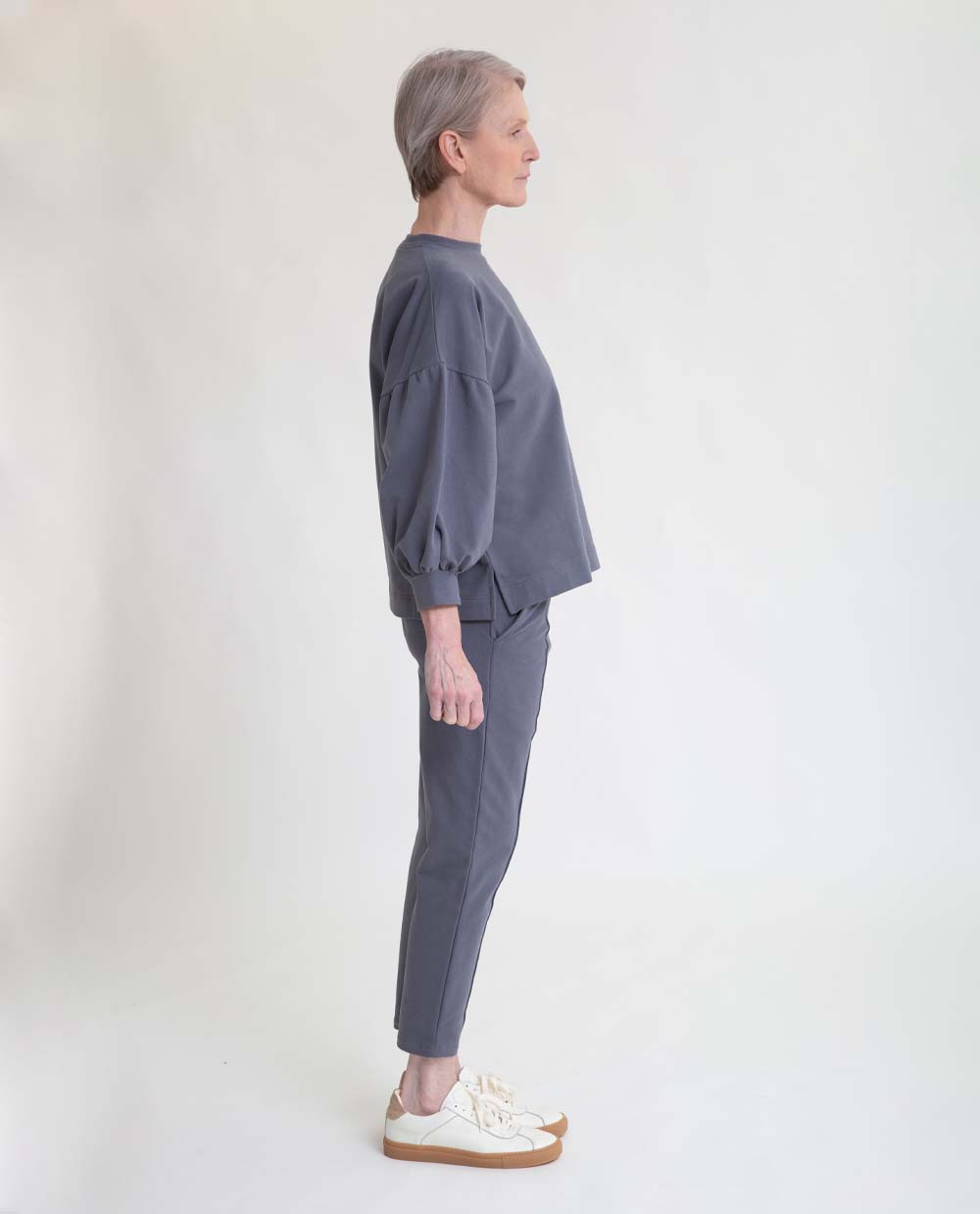 George Organic Cotton Trousers In Pewter