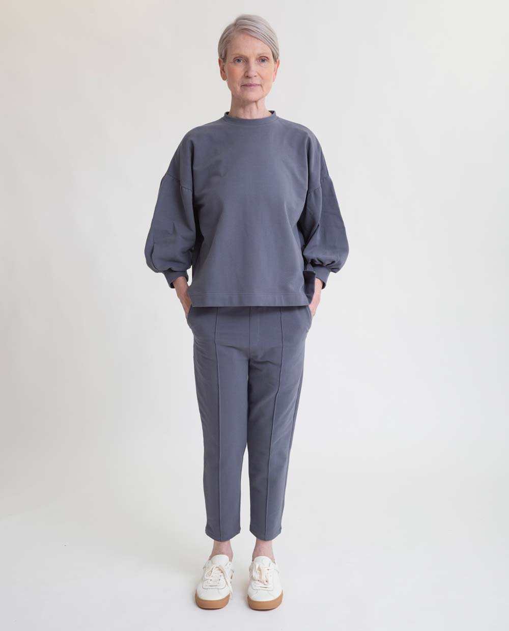 George Organic Cotton Trousers In Pewter