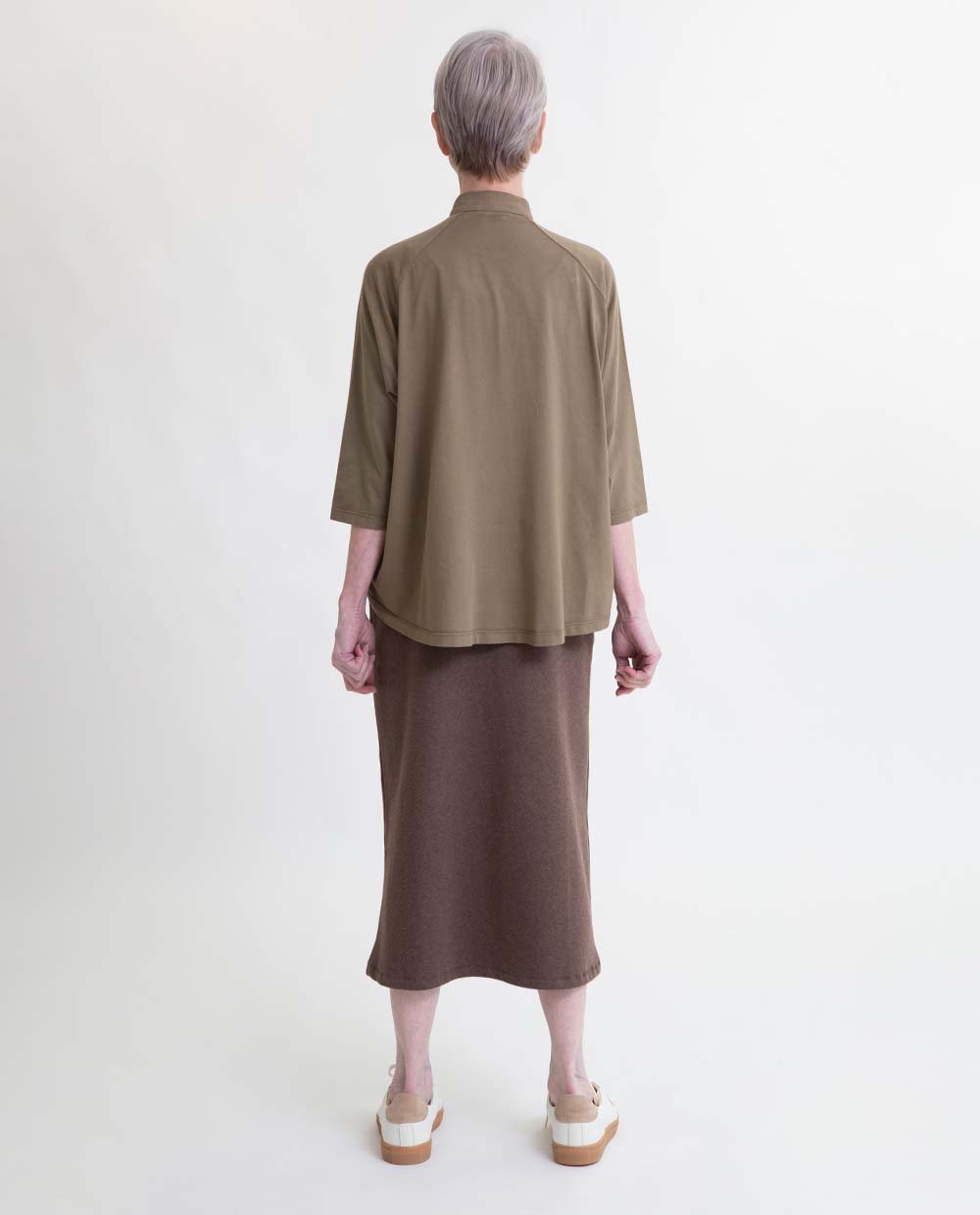 Ana Organic Cotton Skirt In Brown Marl