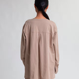 Aoife Organic Cotton Blouse in Light Taupe