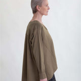 Aoife Organic Cotton Blouse in Lichen