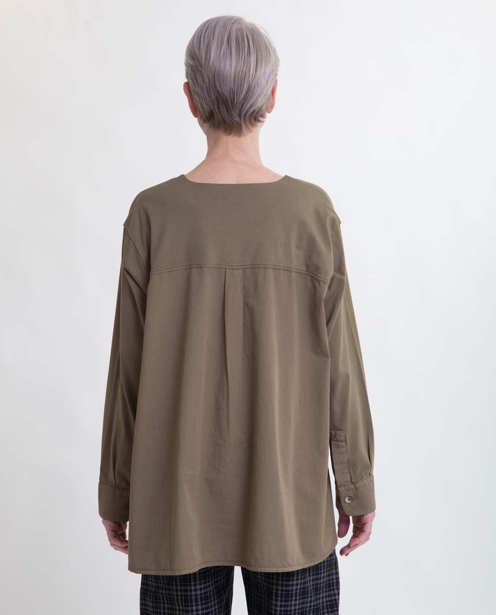 Aoife Organic Cotton Blouse in Lichen