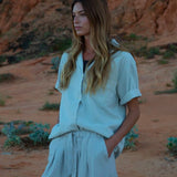 Frida-May Cotton Linen Shirt In Stone