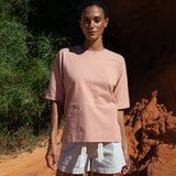 Ali Organic Cotton Top In Dusky Blush