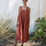 Chantel-May Linen Dress In Paprika