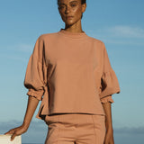Elise Organic Cotton Sweatshirt In Dusky Blush