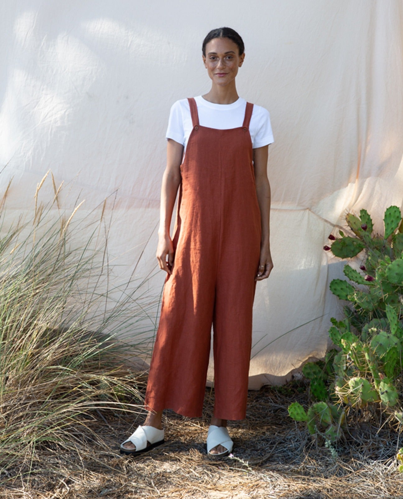 Unity-May Linen Jumpsuit In Paprika