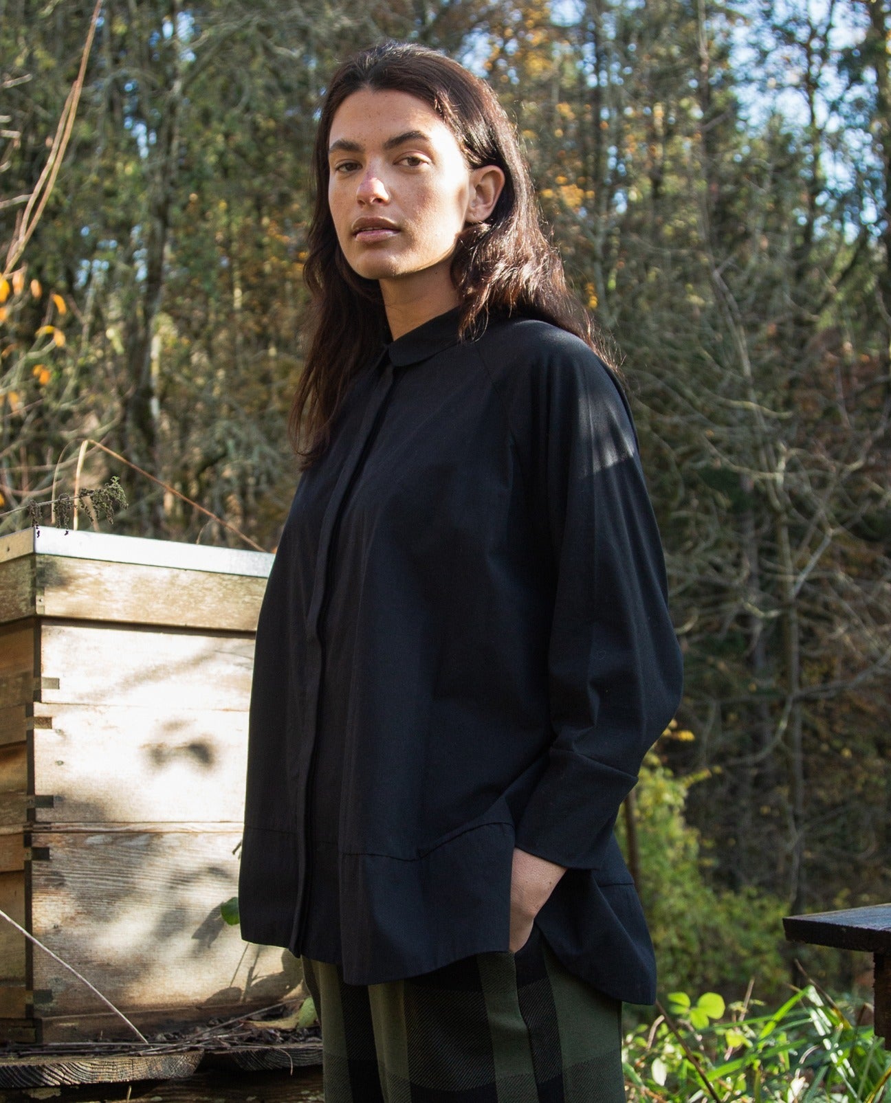 Adella Organic Cotton Shirt in Black
