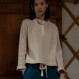 Hayden Organic Cotton Waffle Top in Ecru
