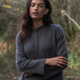 Hayden Organic Cotton Waffle Top in Slate