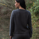 Hayden Organic Cotton Waffle Top in Slate