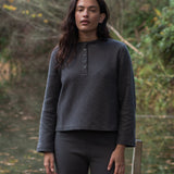 Hayden Organic Cotton Waffle Top in Slate