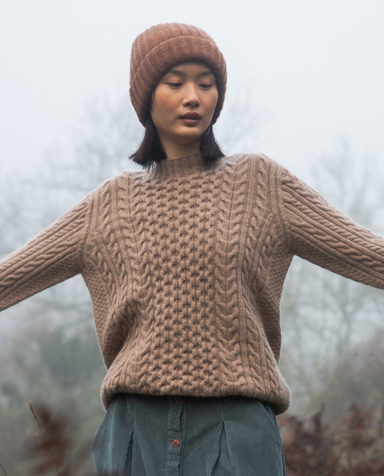 Serena Lambswool Knitted Jumper in Oatmeal