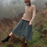 Alyvia Organic Cotton Cord Skirt in Petrol