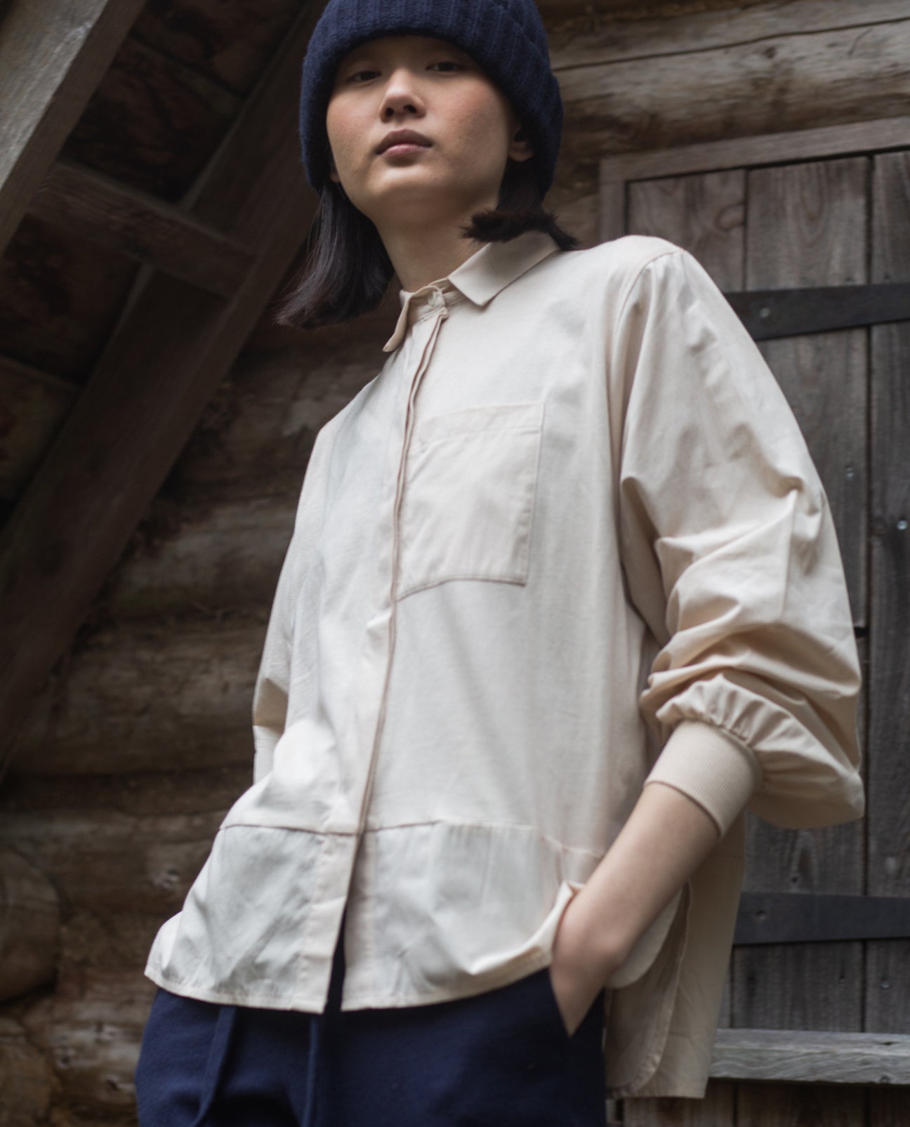 Annika Organic Cotton Shirt in Ecru