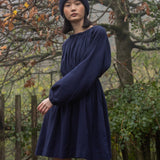 Ava-Jane Organic Cotton Brushed Twill Dress in Night Sky