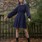 Ava-Jane Organic Cotton Brushed Twill Dress in Night Sky