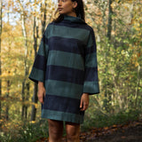 Ayse-Sue Organic Cotton Sweatshirt in Petrol and Navy Stripe