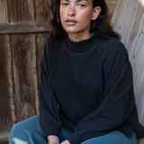 Charlie Organic Cotton Sweatshirt in Black Marl