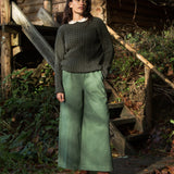 Danya Organic Cotton Twill Trouser in Washed Olive