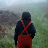 Dusty Organic Cotton Cord Dungarees in Burnt Orange