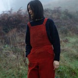Dusty Organic Cotton Cord Dungarees in Burnt Orange