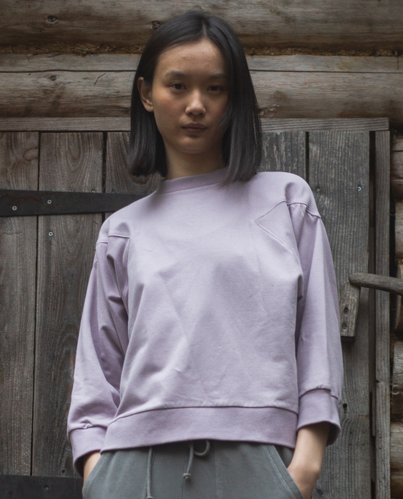 Ginny Organic Cotton Sweatshirt in Lavender
