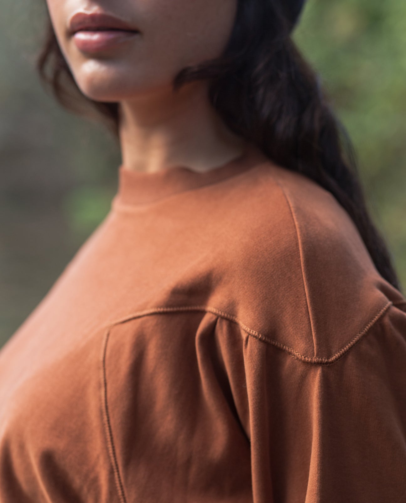 Ginny Organic Cotton Sweatshirt in Walnut