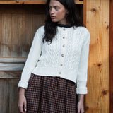 Luna Organic Cotton Cardigan in Ecru