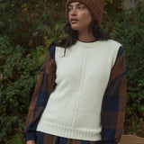 Niamh Lambswool Vest in Ecru