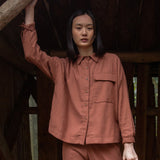 Carys-Jane Organic Cotton Brushed Twill Shirt in Cinnamon