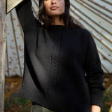 Marney Lambswool Jumper in Black