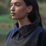 Nadine-Sue Organic Cotton Sweatshirt in Black Marl and Navy Stripe