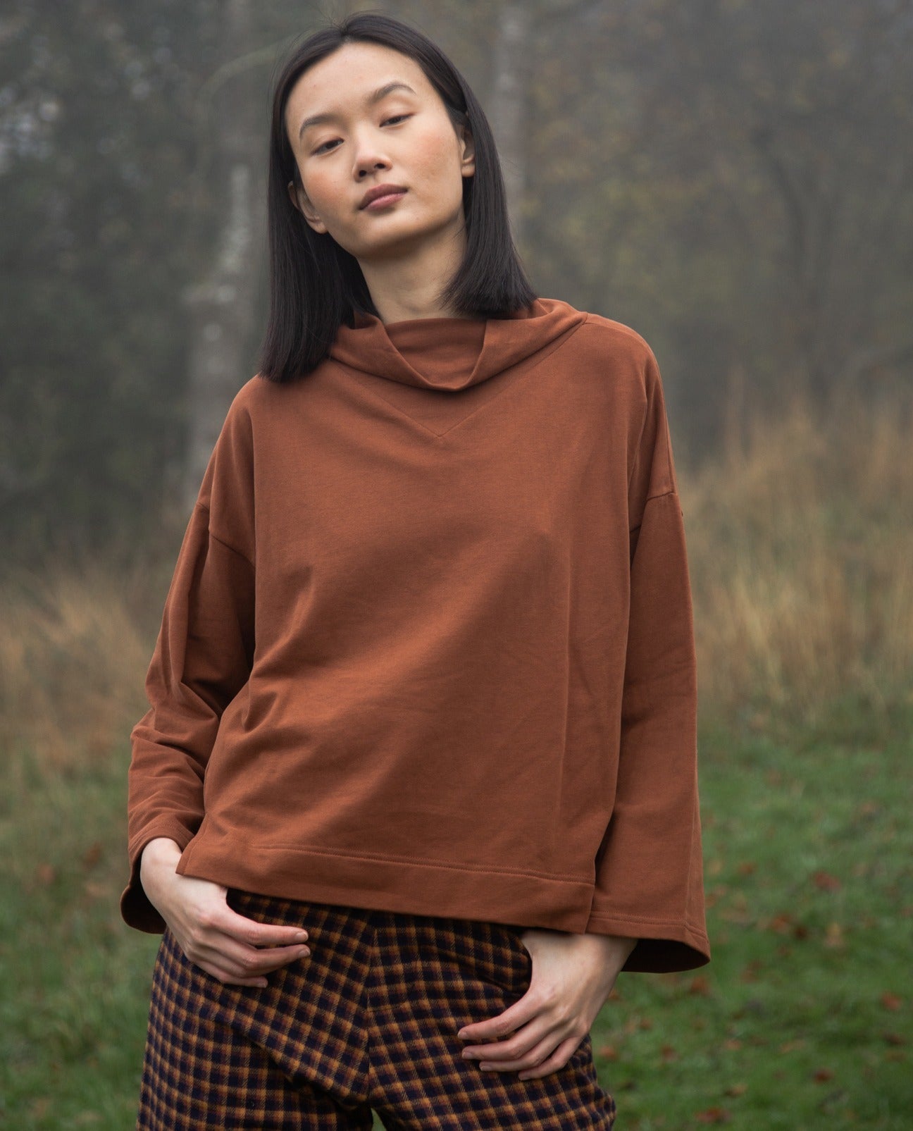 Nadine Organic Cotton Sweatshirt in Walnut