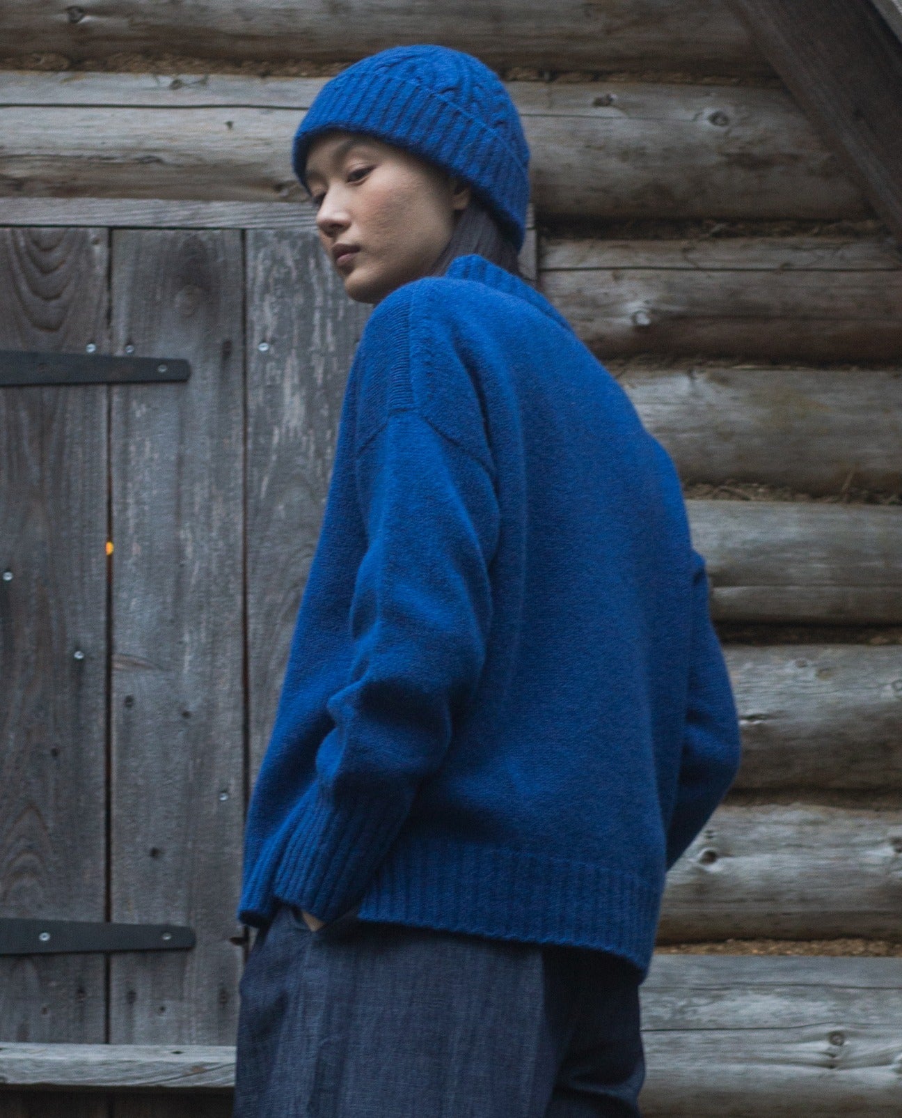 Marney Lambswool Jumper in Cobalt