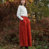 Caitlin Organic Cotton Cord Trouser in Burnt Orange