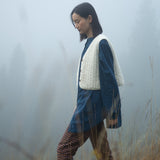 Rutland Organic Cotton Needlecord Quilted Gilet in Off White