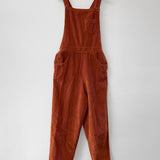 Dusty Organic Cotton Cord Dungarees in Burnt Orange