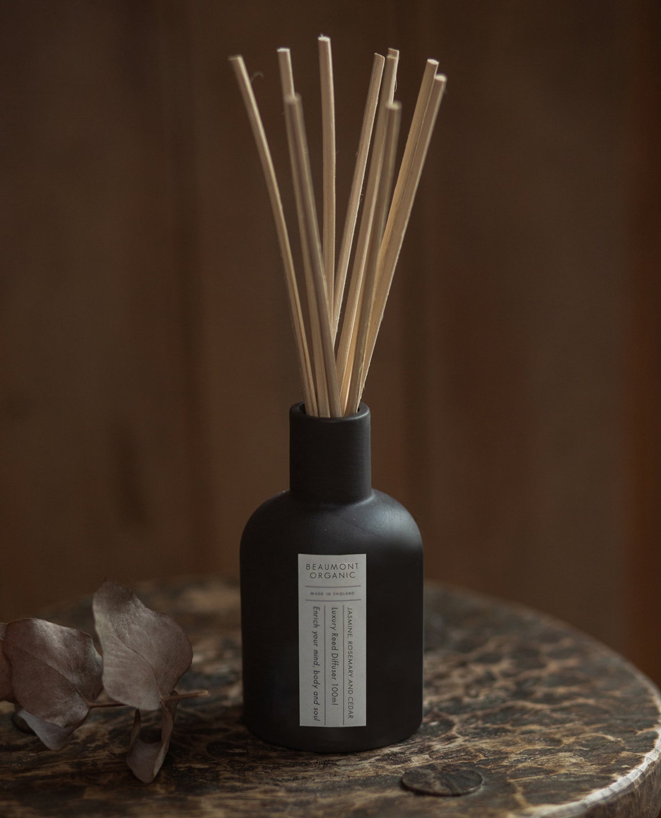 Jasmine, Rosemary and Cedar 100ml Reed Diffuser in Graphite Black Ceramic