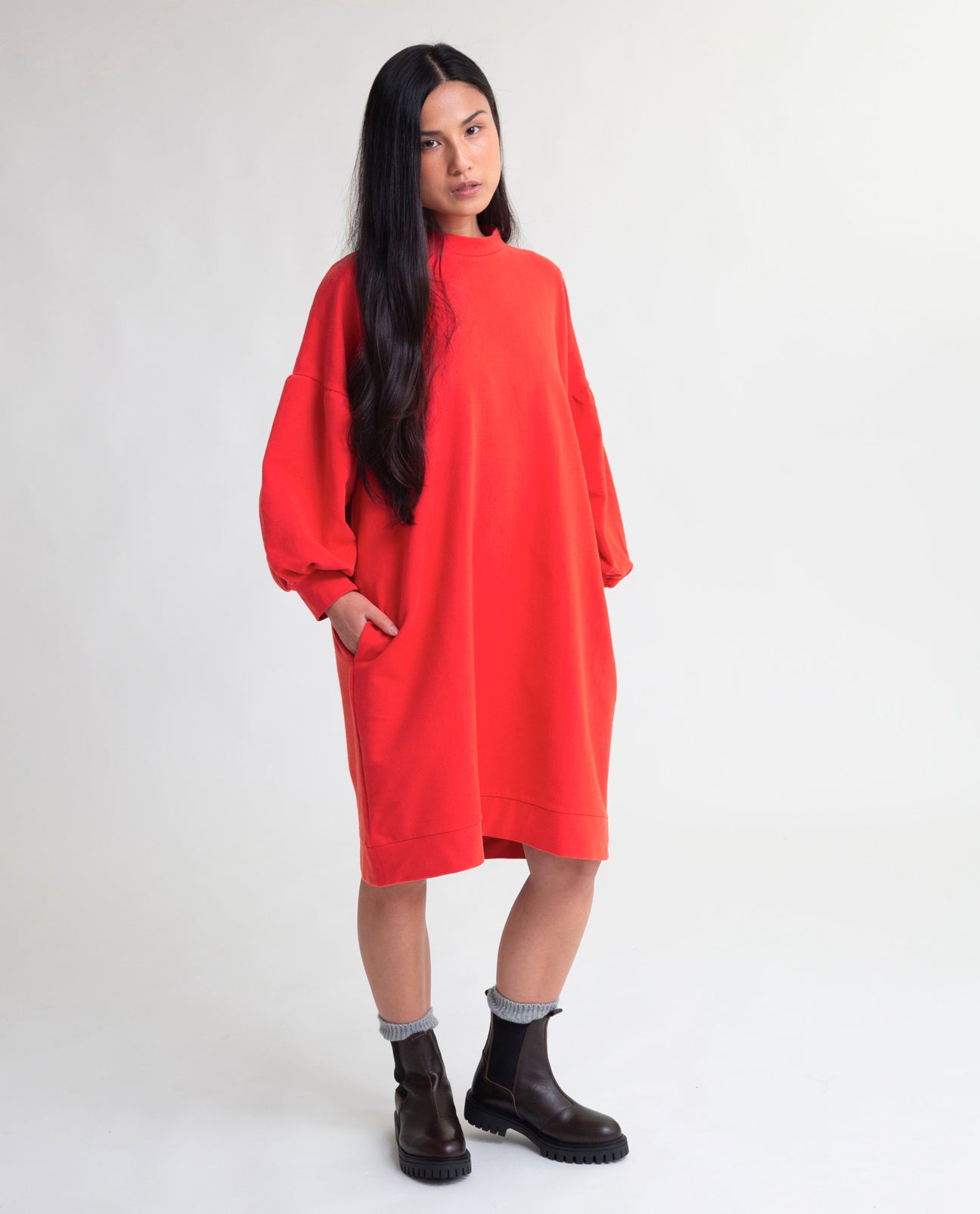 Beaumont Organic Abigail Cotton Dress — Berry