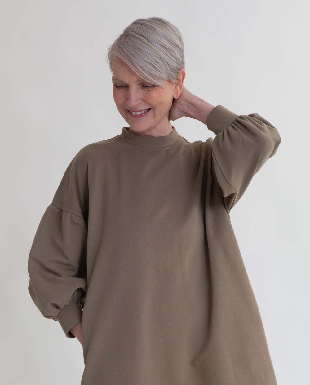 Abigail Organic Cotton Dress In Lichen