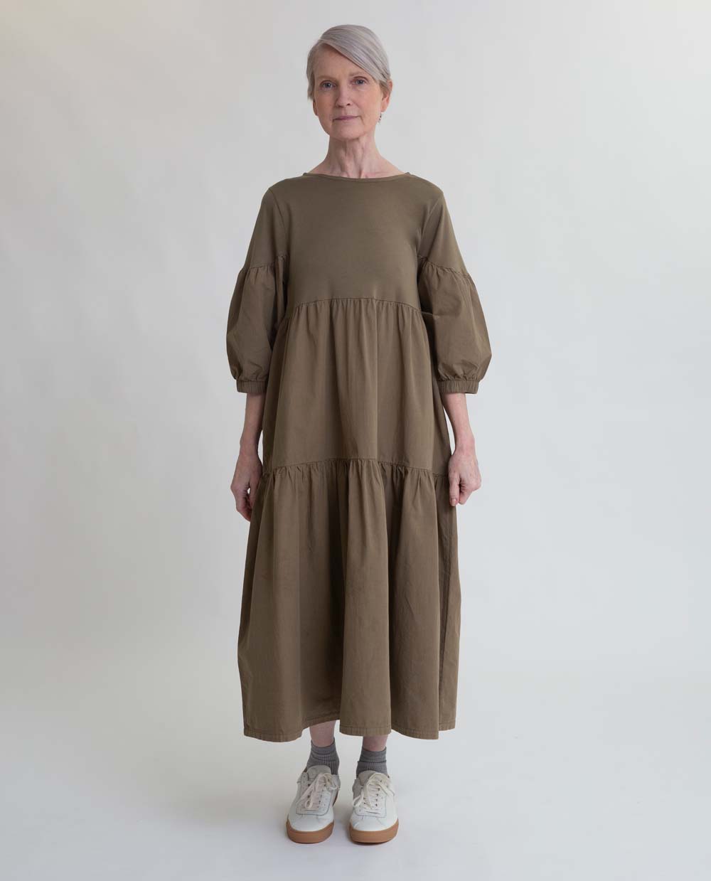 Celeste Organic Cotton Dress In Lichen