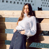 Davina Lambs Wool Jumper In Cream