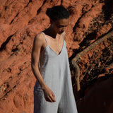 Desmeana-May Linen Jumpsuit In Soft Sage