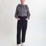 Erica Organic Cotton Cord Trousers In Charcoal