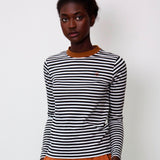 Shoba Organic Cotton Top In Black & Tan