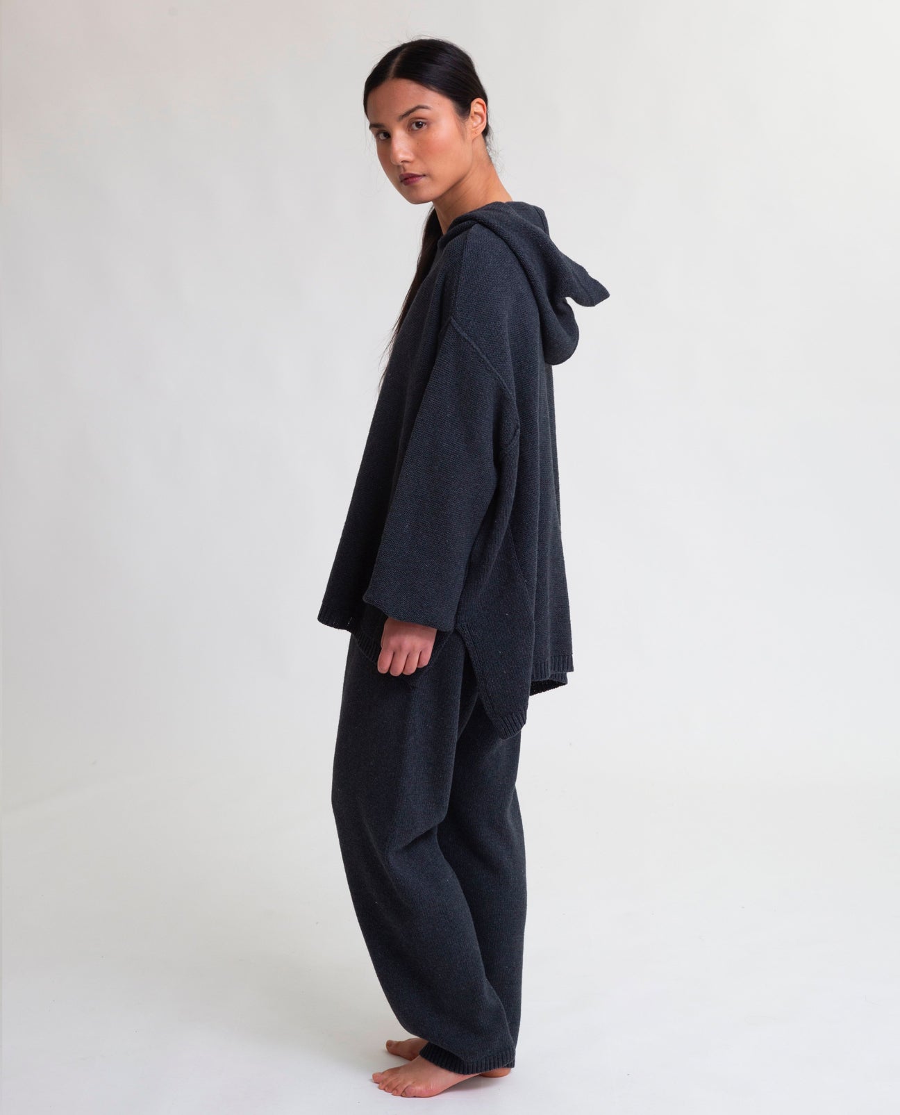 Finley Recycled Cotton and Wool Trousers In Black