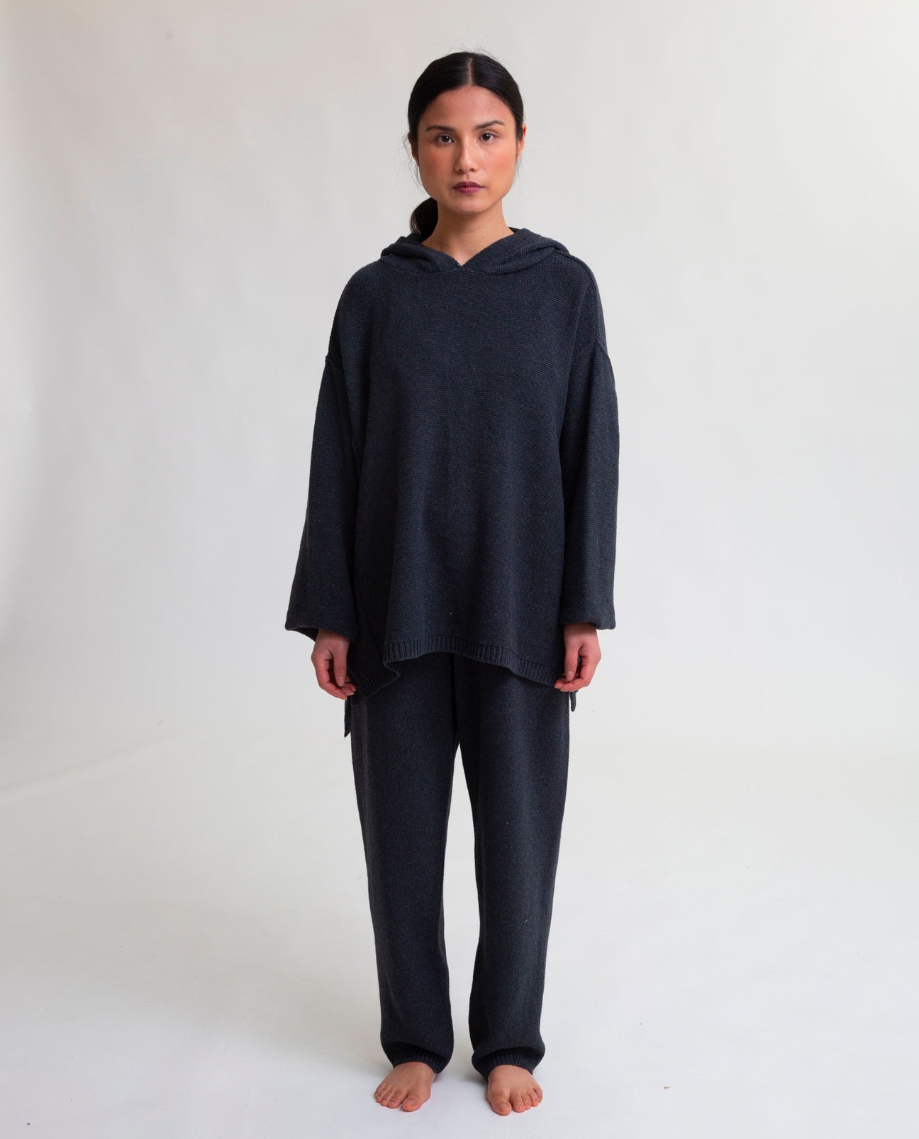 Finley Recycled Cotton and Wool Trousers In Black